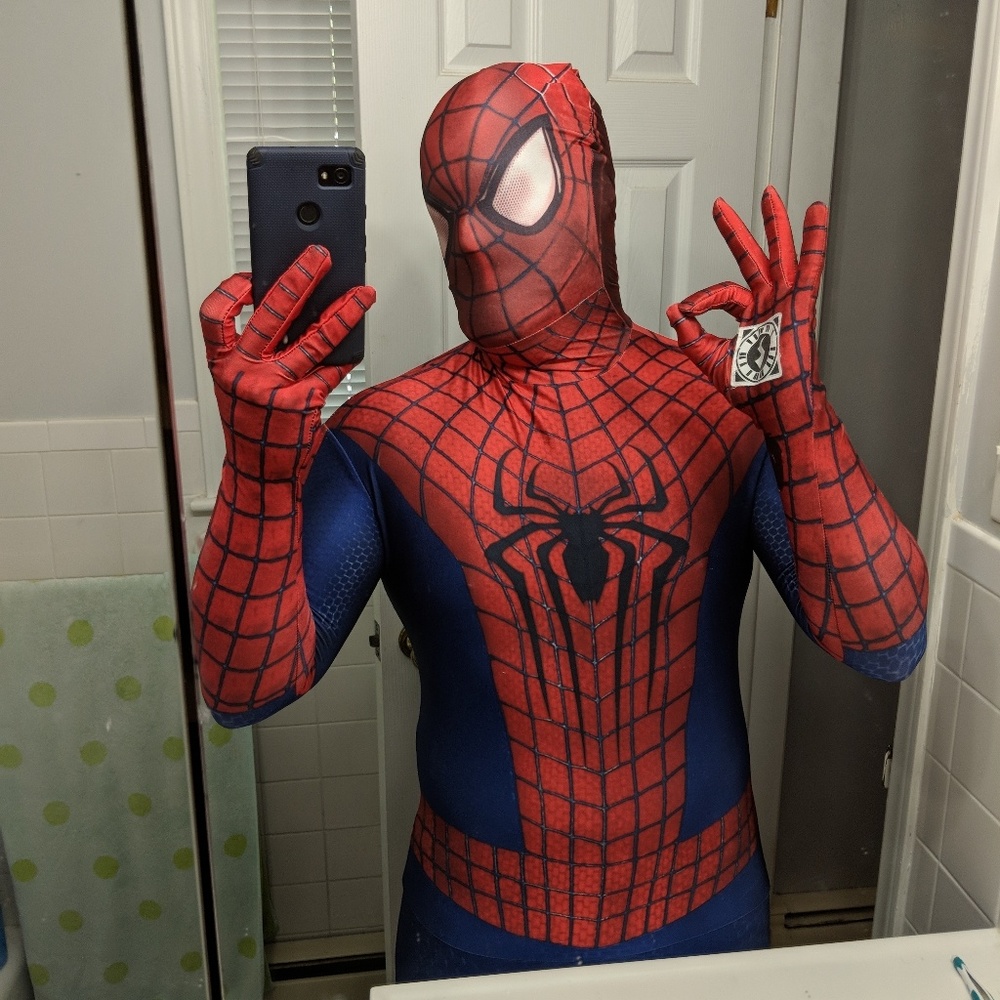 Amazing Spider-Man 2 "Zappar" Morphsuit!  Men's XL